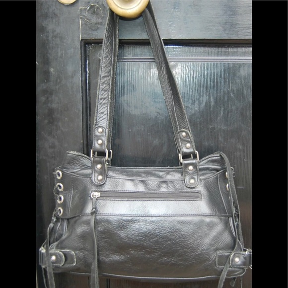 Ozero Handbags - Ozero Black Leather Tassel Zipper Shoulder HANDBAG